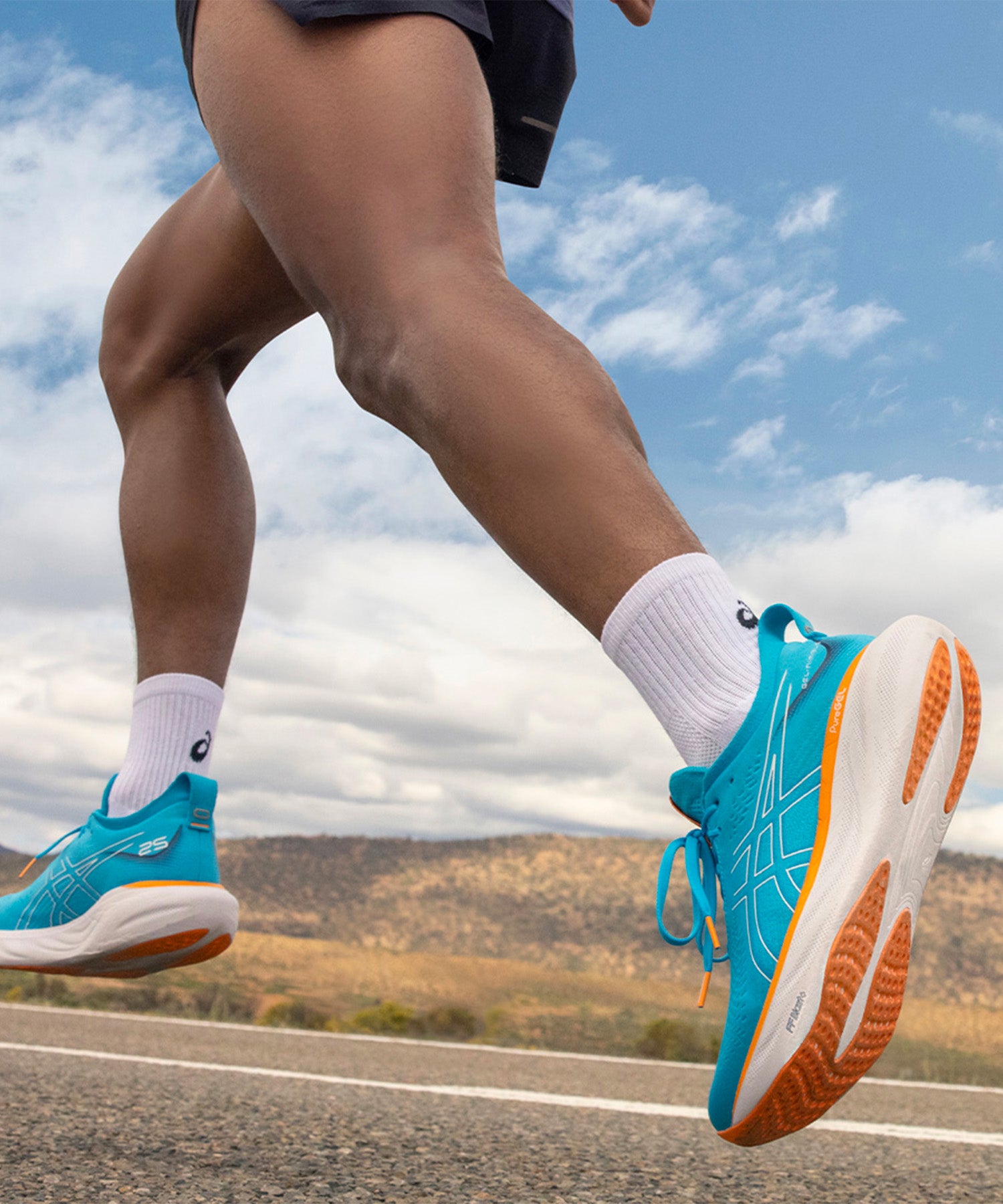 Hoka One One Clifton 9 shoes displayed in a boutique running shop in Paris, Quatorze Running Wagram