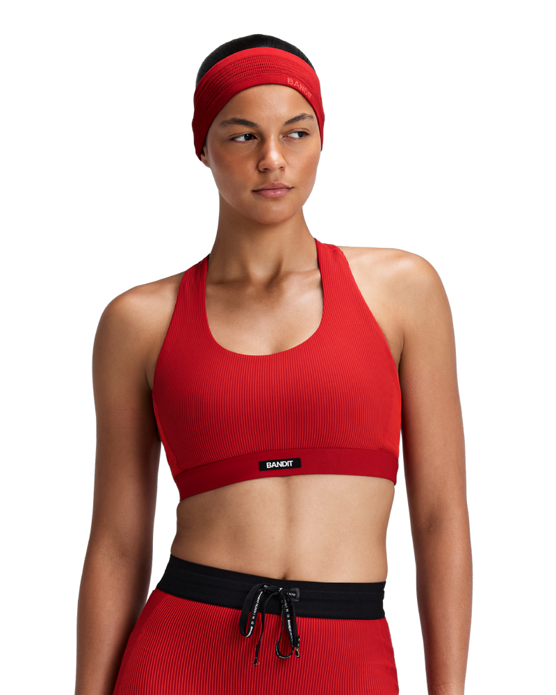 Bandit Striped Cadence Scoop Neck T-Back Run Bra