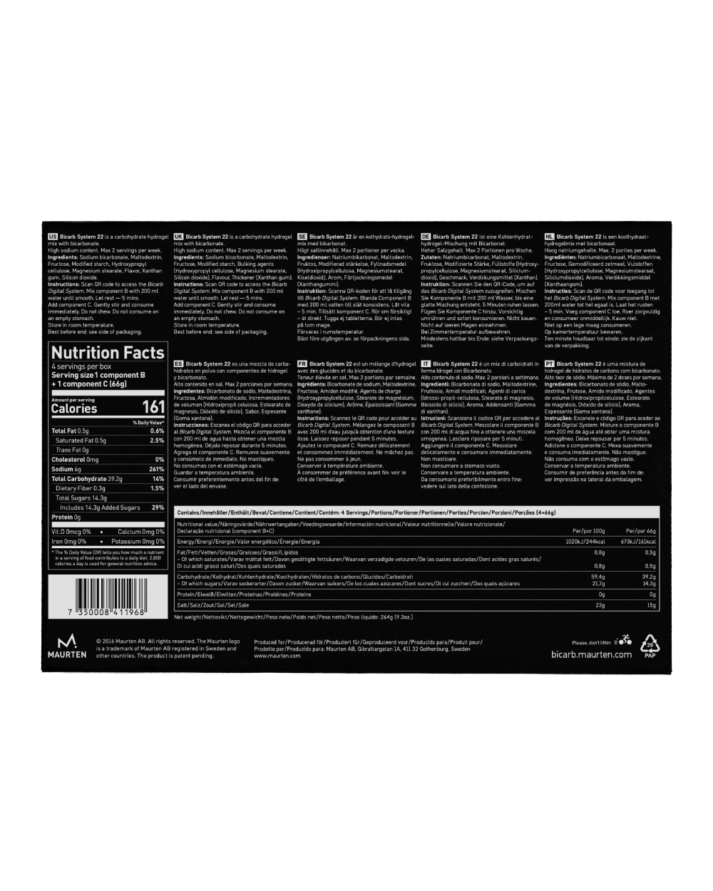 Maurten Bicarb System 22 (de 85 à 102kg)